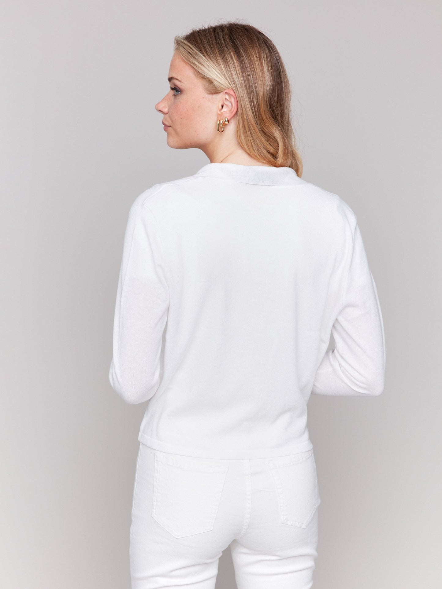 Tie Front Bolero - White