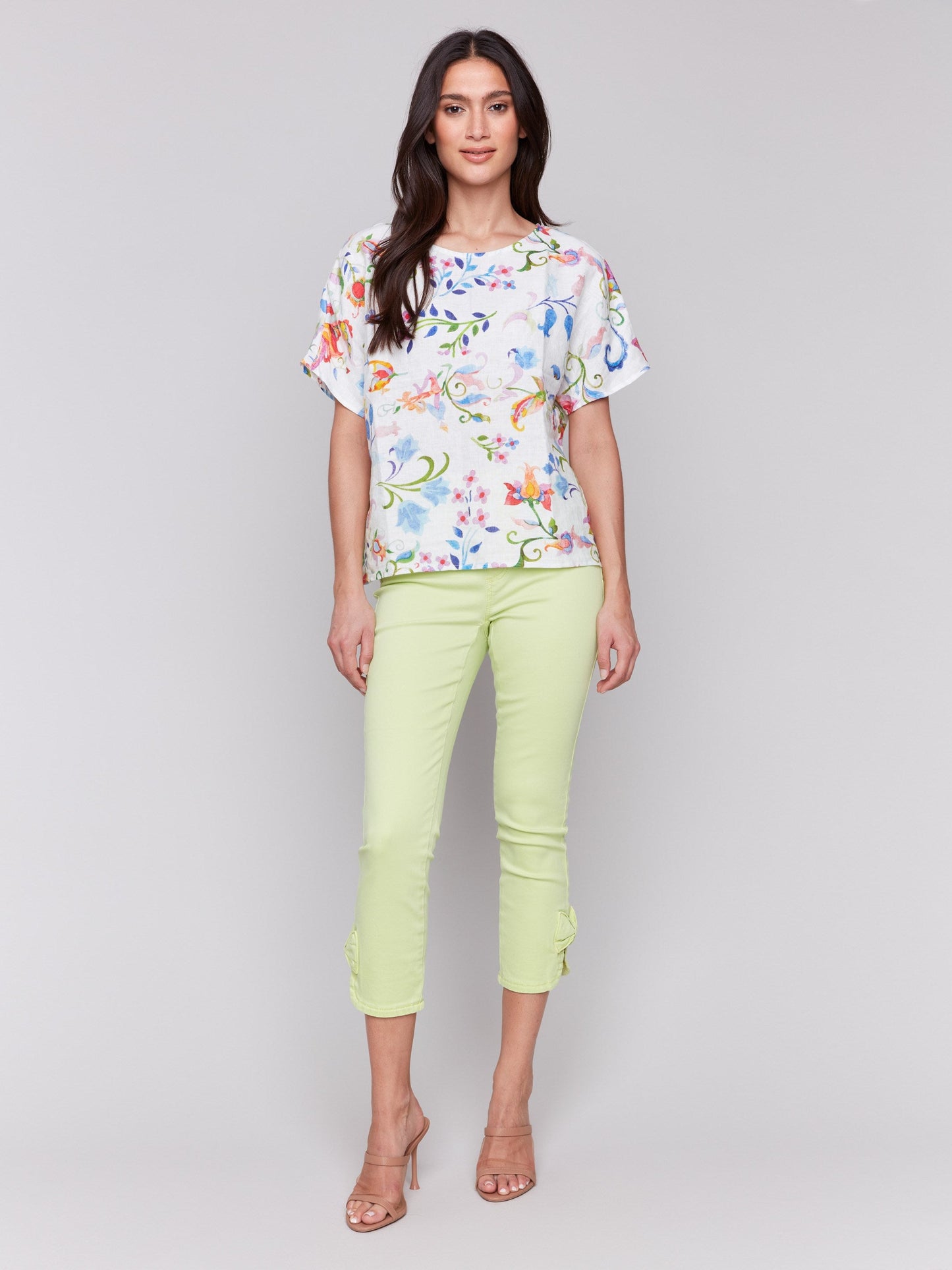 Printed Linen Dolman Top - Utopia