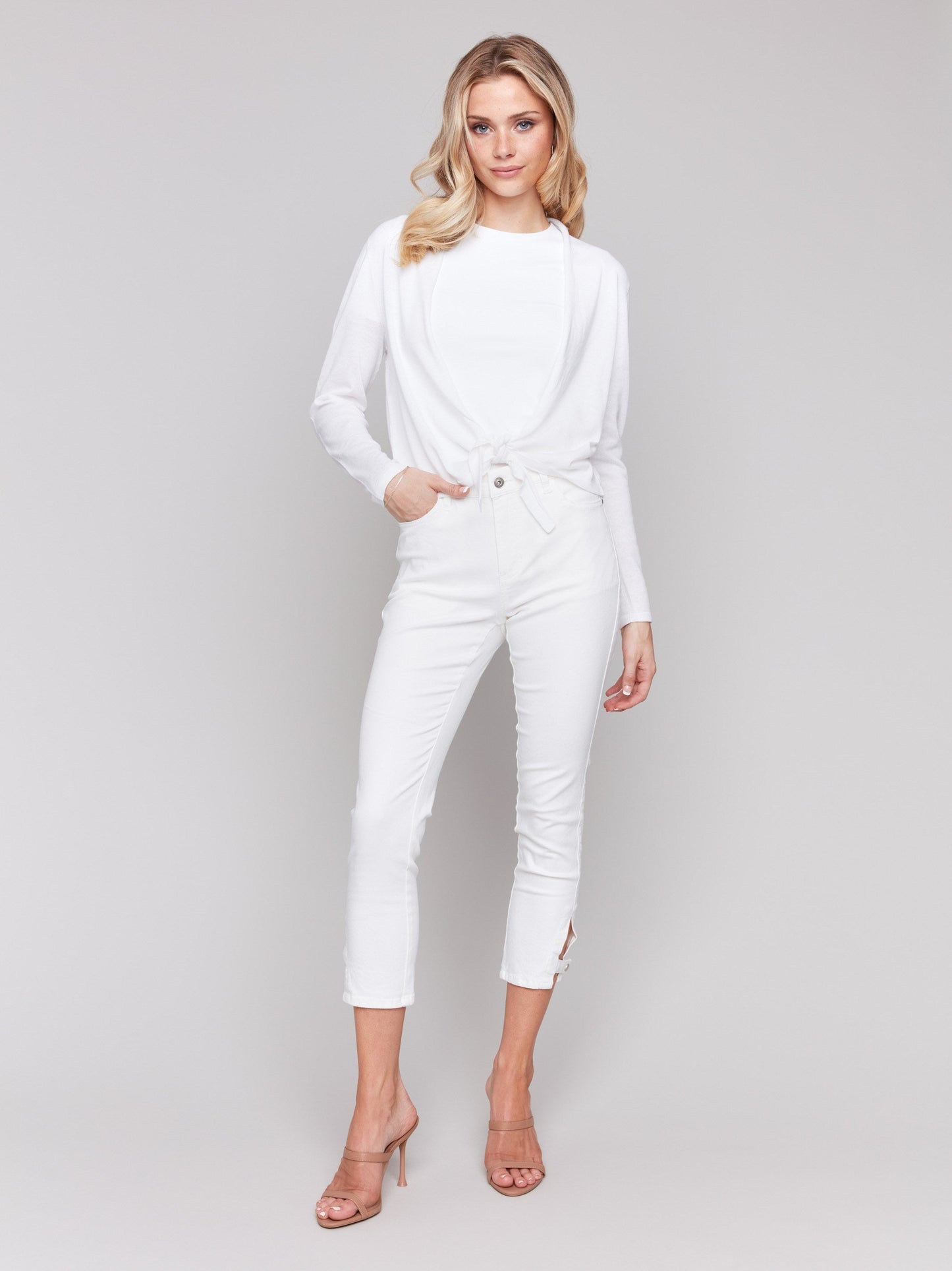 Tie Front Bolero - White