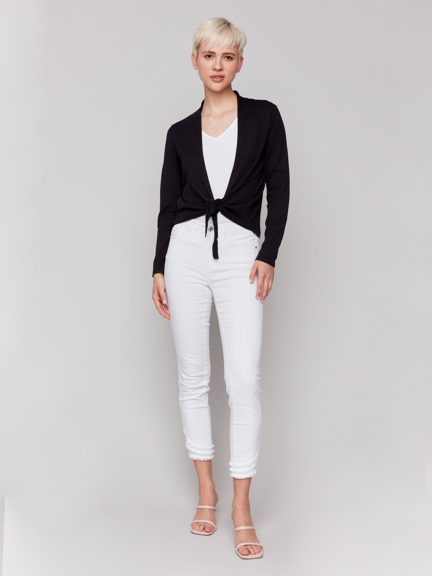 Tie Front Bolero - Black